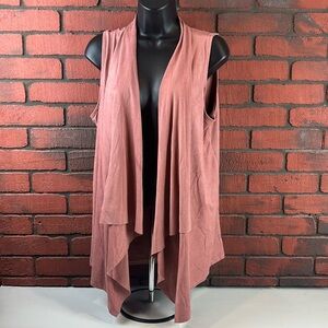 Pink Rose Womans Large Suede Open Cardigan‎ – Cozy, Chic